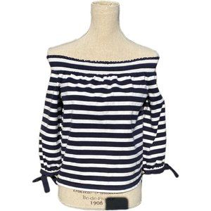 J Crew Off the Shoulder Striped Top